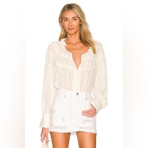 NWT Free People Hailey Crop Sleeve Blouse